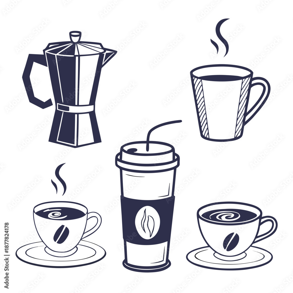 Obraz premium Coffee and tea illustration