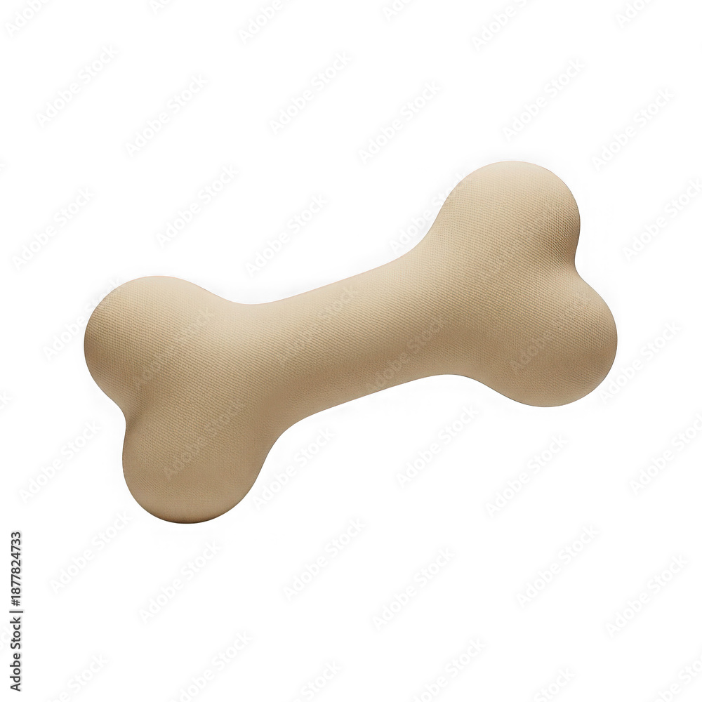 Fototapeta premium 3d rendered dog bone with textured surface and beige color