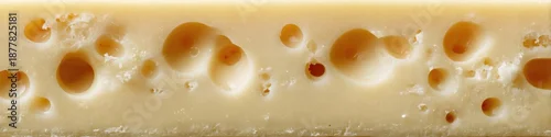Panel kuchenny z motywem Close-up view of swiss cheese with large holes and textured surface