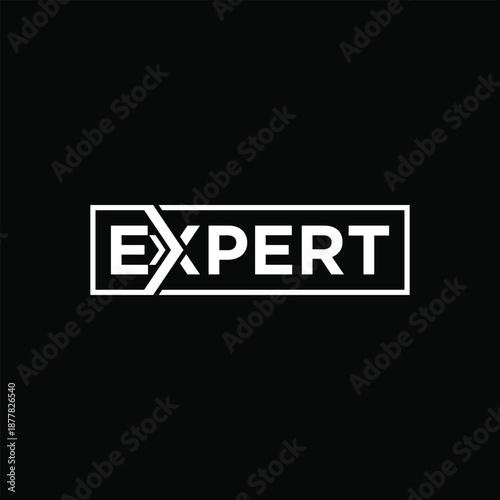 expert text logo design, typography text expert, word mark expert logo graphic vector template