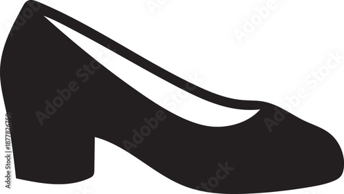 Black High Heel Pump Shoe Silhouette – Elegant Classic Ladies Footwear Icon