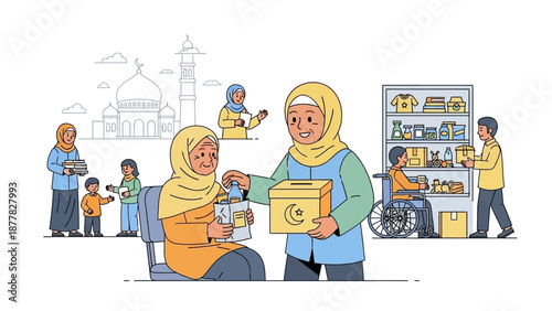 Muslim Community Engaged in Charitable Activities and Volunteering