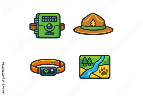 Nature and wildlife tracking icons