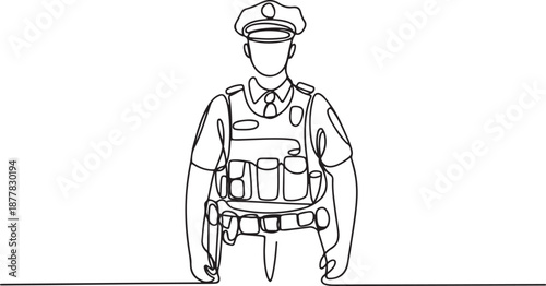 Policeman in Uniform Drawing