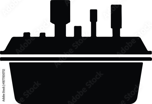 Silhouette abstract steam engine train front view illustration vector