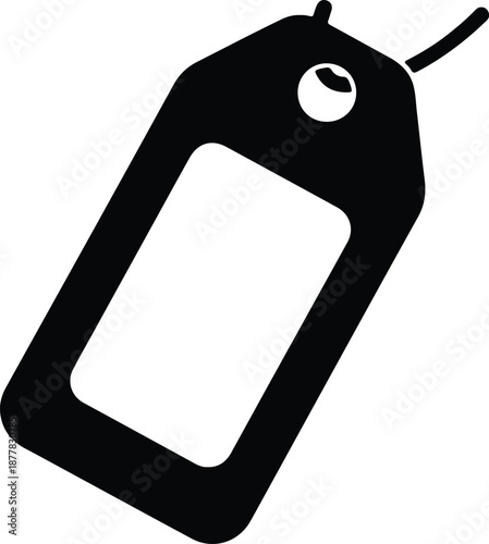 Silhouette blank price tag with hole and string loop illustration vector