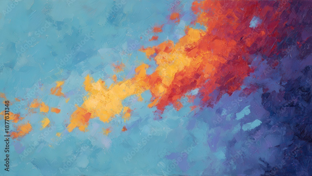 Obraz premium 色彩が混ざり合う化学反応イメージの抽象絵画風背景
