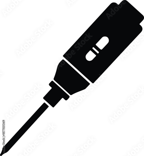 Silhouette of a digital stylus pen for drawing illustration vector
