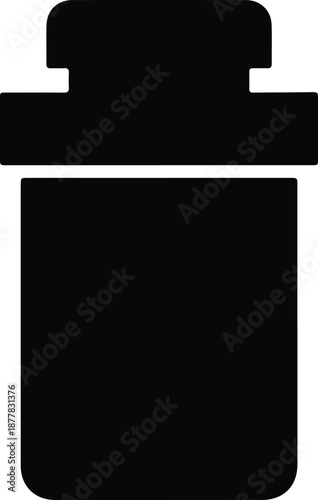 Silhouette of a glass jar with a lid illustration vector