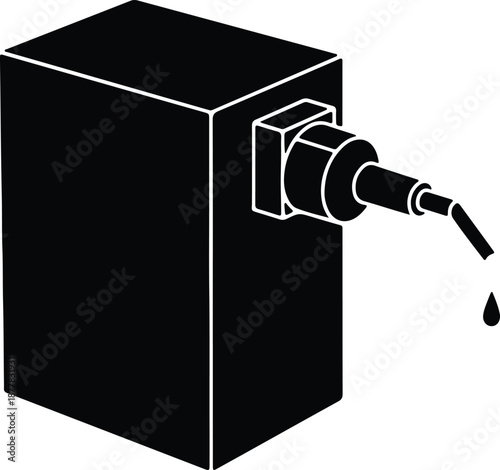 Silhouette of a soap dispenser dispensing liquid drop illustration vector