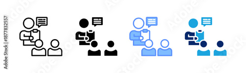 mentoring icon set multiple style collection