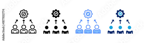 integration icon set multiple style collection