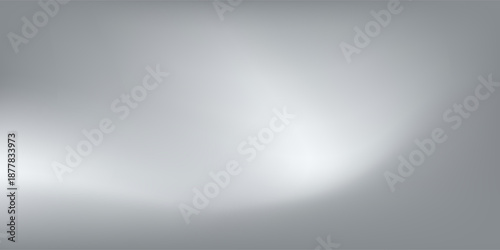 Silver foil background with metal mirror texture. Chrome gradient surface with light gloss. Vector aluminum grey sheet with reflection. Platinum