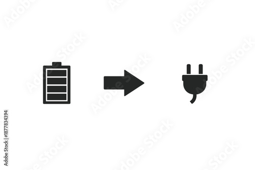 Battery icon changing to power plug icon