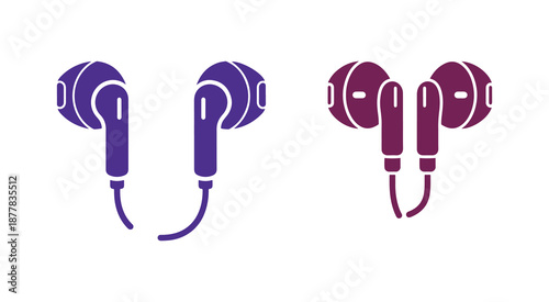 wireless earbuds with a stylish design glyph icon vector.  wireless earbuds with a stylish design sign.  isolated symbol illustration