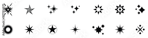 star Sparkle vector icons set    Shine icons. Stars sparkles vector