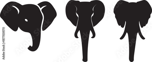 Elephant Head Silhouettes Collection