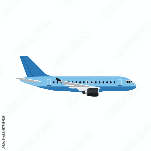 Side View of a Blue Commercial Airplane