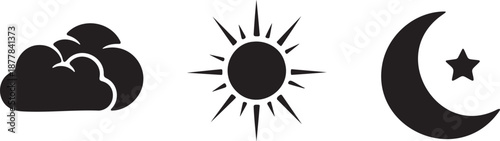 Day and Night Weather Condition Forecast Symbols