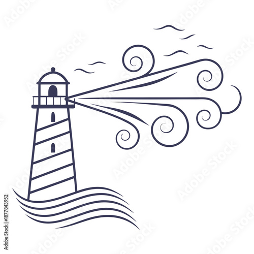 Lighthouse in stormy weather