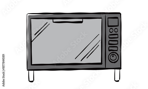 電子レンジのシンプルな手書き風のイラスト