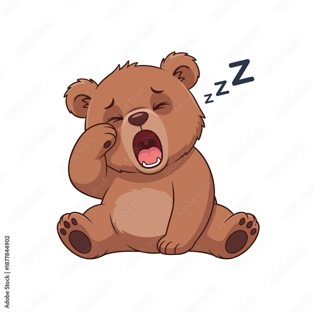 Obraz premium Cute brown teddy bear sleeping peacefully with zzz