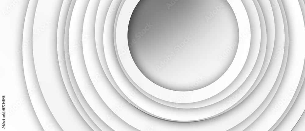 Fototapeta premium White circular cut paper layers background
