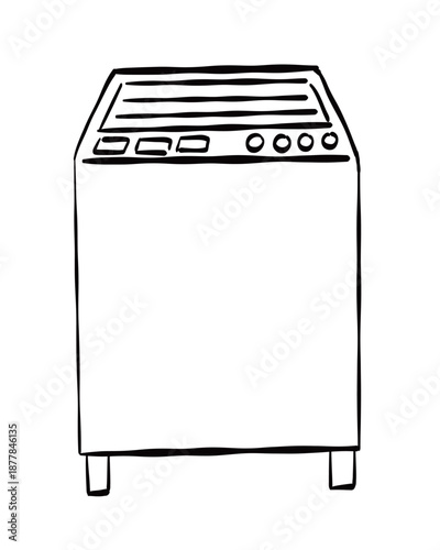 洗濯機のシンプルな手書き風のイラスト