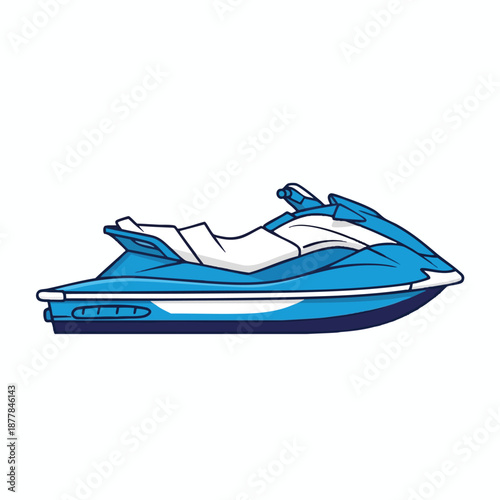 Blue Jet Ski Illustration