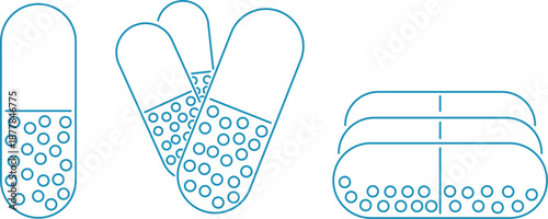 medical tablets in the form of pills, health care and medical care, drugs