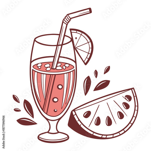 Refreshing watermelon drink