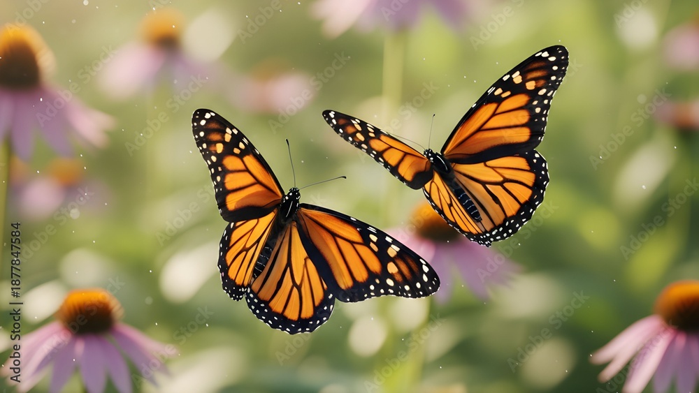 Fototapeta premium Monarch Butterfly on Soft Natural Background