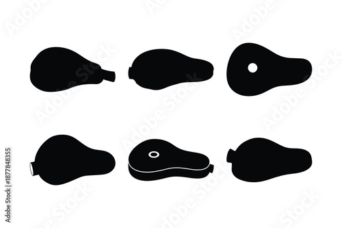 Meat Silhouette Minimal Flat Vector Illustration
