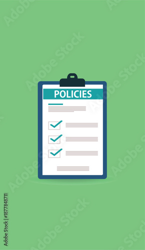 Policies document. Policies regulation concept list document
