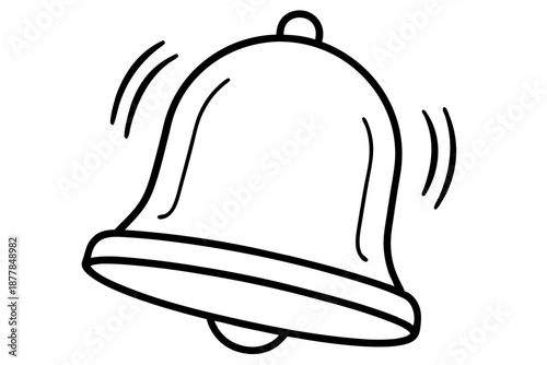 Muted Notification Bell Line Art Icon – Silent Alert Outline Symbol for Apps