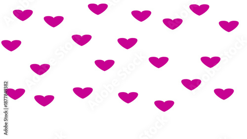 Purple hearts illustration isolated on transparent background