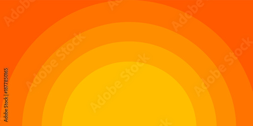 Bright vector background with concentric circles in yellow to orange gradient, radiating from the center like a sunburst for a warm, energetic, and eye-catching effect. eps10
