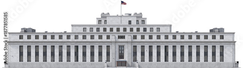 Konstfotografi Rear Elevation of the Federal Reserve Building – Governmental Landmark, 3d rende