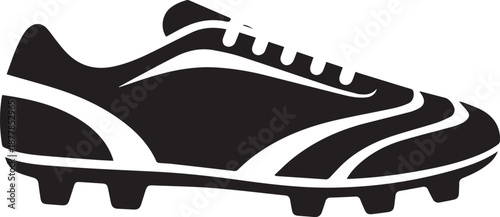 A black and white icon of a soccer cleat