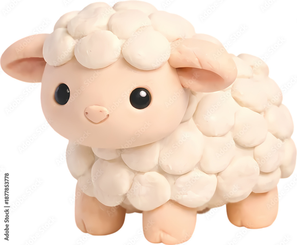 Obraz premium Fluffy Sheep Cube Toy