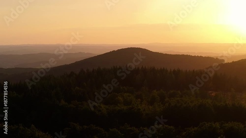 the beautiful landscape of the siegerland germany in the evening 4k 25fps video