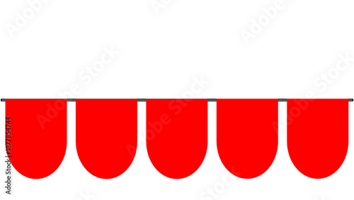 Red banner set isolated on transparent background