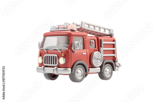 Wallpaper Mural Smooth clay style fire engine for children learning Torontodigital.ca