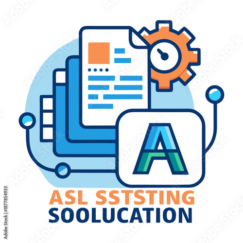 Vibrant education logo with gear and document graphics