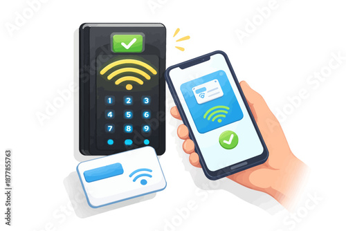 Mobile payment device interaction with card reader and nfc technology