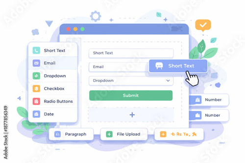 User interface elements for online forms and data input