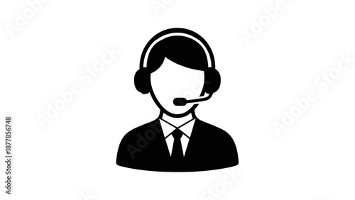 Customer Service Representative Wearing Headset.