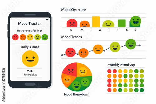 Interactive mood tracker app with charts and daily logs for emotional monitoring