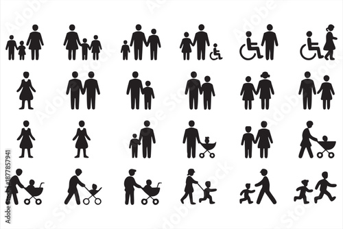 Family and Parenting UI Icons for Childcare and Community Services