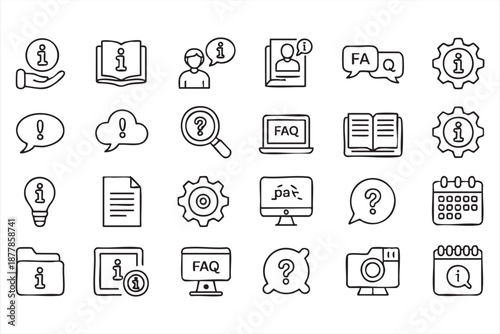 Help Center Interface Icons for Documentation and User Assistance